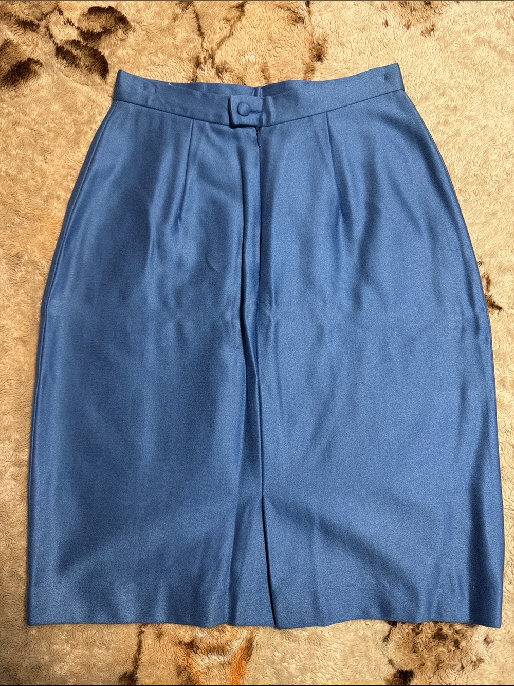 Votre Nom Navy Blue Pencil Skirt with Front Pleat